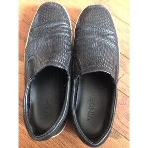 VINCE Woven Mesh Leather Slip On Shoes men US 8.5 euro 42- Rubber Sole